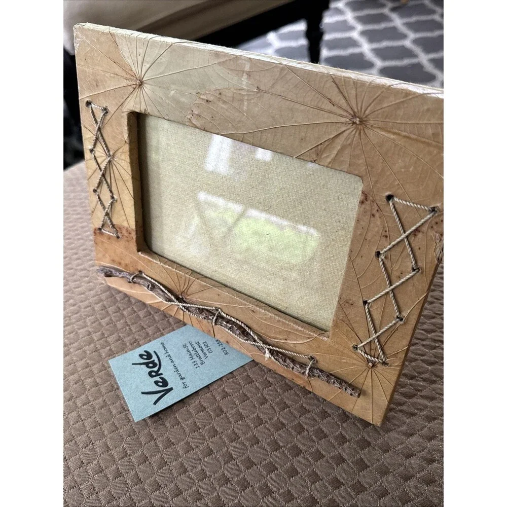 Rustic Photo Frame Natural Materials farmhouse Cabin 5x7 For 4x6 Image New READ